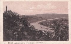 TRIER. MOSELPANORAMA. MARKUSBERG MIT MARIENSÄULE.