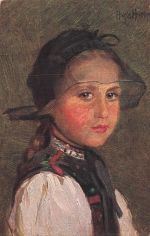 Künstler-AK Wilhelm Hasemann: Kleines Mädchen in Tracht