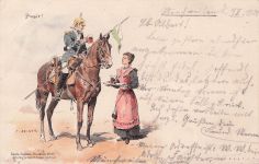 Prosit! CBECKER, Sächs Soldaten Postkarte № 10. Druck u. Verlag v. M. Seeger, Stuttgart.
