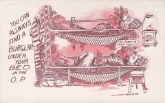 Gauner: Im OP-Gefängnis finden Sie immer einen Einbrecher unter Ihrem Bett. Postkarte