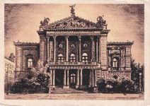 AK / Ansichtskarte Prag_Prahy_Prague Neues Deutsches Theater Entwurf Prag_Prahy_Prague