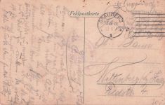 Schützengraben mit der Aufschrift „Franz, Franz, sie kommen