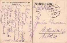 Titel: Skizzenbuch zum Ersten Weltkrieg. Künstler: F. Schönfelder. Datum: 12.03.1913.