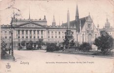 Leipzig, Mendebrunnen, Paulinerkirche, Cafe Francais 1903 Loch