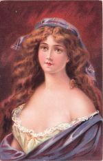 Künstler-AK Angelo Asti: Junge Frau mit langen Haaren