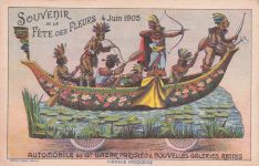 Werbepostkarte für den "Grand Bazar Parisien indigener Kleidung besetzt ist.