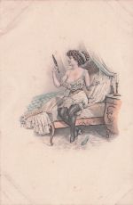 Motiv: Eine Frau in historischer Lingerie Illustration