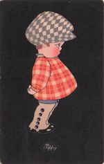 Künstler Ak Pippy, Junge mit karierter Mütze