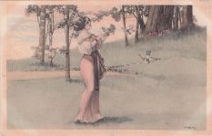 Künstler AK Eine elegant gekleidete Frau