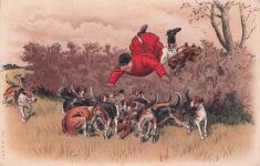 traditionelle Fuchsjagd, bei der ein Jäger, der sogenannte "Master of Foxhounds