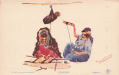 AK Fileuses, Zwei algerische Frauen spinnen Wolle