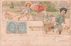 Litho Paris, Souvenir de la Belle Jardiniere, Rue du Pont Neuf, Reklame, Kinder