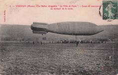 Verdun Le Ballon dirigable La Ville de Paris AK Zeppelin 1908