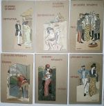 RAPHAEL KIRCHNER - Art Nouveau Komplettserie 6 La Guerre Amusante