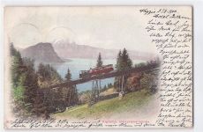 Rigibahn Schnurtobelbruecke Pilatus Rg. Rigi 1902