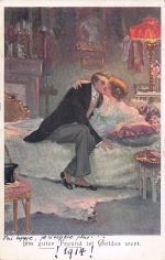 Künstler-Ansichtskarte Robert Schiff: Ein guter Freund ist Goldes wert, Ein Mann küsst seine Geliebte zärtlich auf den Mund