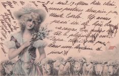 Künstler-AK Wichera, M. Munk Nr., Blondes Mädchen mit Schafen