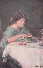 Künstler ak Frauen beim Teetrinken