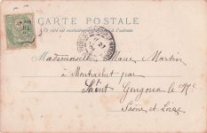 Lithographie Dame in grünem Kleid mit m Hut, Jugendstil