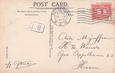 Antike Postkarte „Erster Ball raus“, 1906, EdKinsella Cricket-Cartoon