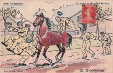 Nos Cavaliers“ (Unsere Reiter) und dem Untertitel „La voltige de pied ferme“