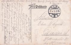 Hessische Tracht, Gänse Junge trägt Mädchen Huckepack 1917 n. Bielefeld gel.