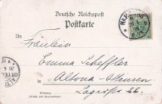 Lithographie Hamburg-Neustadt, Die Bost, Stadttheater, Kriegerdenkmal