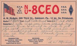 1931 Dormont PA-Funkkarte