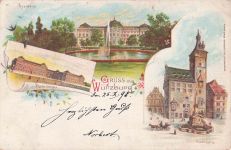 AK / Ansichtskarte Wuerzburg Rathaus Residenz Kat. Wuerzburg