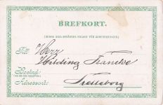 Postkarte mit einer Illustration im Stil der schwedischen Kinderbuchautorin und Illustratorin Elsa Beskow