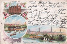 Gruss aus Hamburg - Litho