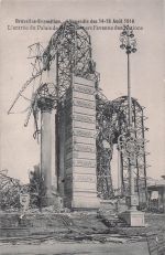 Bruxelles-Exposition. Incendie des 14-15 Août 1910 L'entrée du Palais de eers l'avenue des Nations