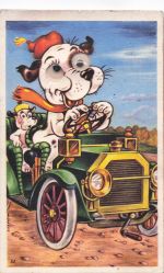 AOP Vintage Neuheitspostkarte mit Kulleraugen und Glasaugen HUNDE