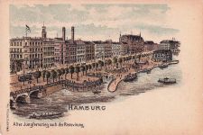 Lithographie Hamburg, Alter Jungfernstieg nach Renovierung