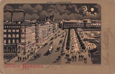 AK, Litographie, Gruß aus Hamburg - alter Jungfernstieg, 1900