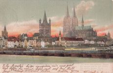 Ansichtskarte Köln Panorama-Ansicht Stadt Partie am Rhein