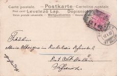 Lithographie Mädchenkopf mit Glücksklee und Hufeisen, Jugendstil