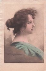 Schöne Frauen Jugendstil Vintage-Postkarte