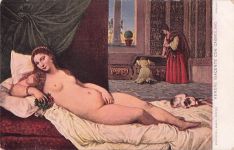 VENERE GIACENTE CON CAGNOLINO