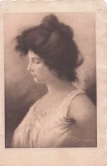 Schöne Frauen Jugendstil Vintage-Postkarte