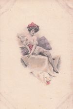 Motiv: Eine Frau in historischer Lingerie Illustration