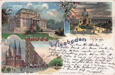 Gruss aus Wiesbaden - Litho