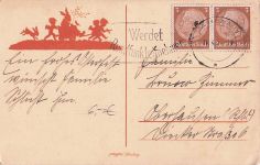 Scherenschnitt-AK Georg Plischke: Ostern Osterhase Engel mit Föte, KASSEL