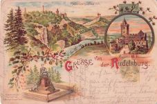 Rudelsburg Bismarck Denkmal Saaleck Kat. Bad Koesen