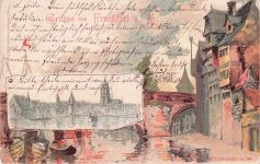 Künstler Ak Frankfurt am Main, Teilansicht, Brücke