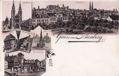 Nürnberg Lorenzkirche Panorama Schoener Brunnen