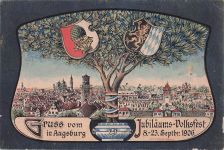 Augsburg Jubilaeums-Volksfest 1906 Wappen-Baum Augsburg