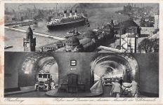 AK* Hamburg - Hafen mit Innen-u.Aussenansicht d. Elbtunnels