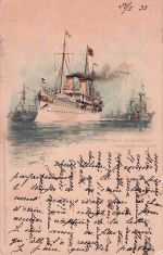 Künstler-AK S.M.Yach Hohenzollern, Parade abnehmend,