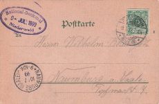 Künstler AK Gruß vom Nationaldenkmal Rüdesheim am Rhein 1901